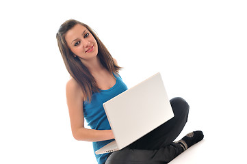 Image showing young girl work on laptop