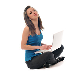 Image showing young girl work on laptop