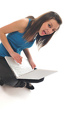 Image showing young girl work on laptop