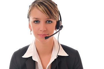 Image showing business woman with headset