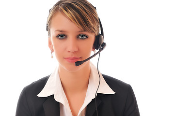 Image showing business woman with headset