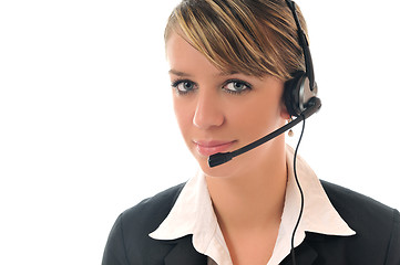 Image showing business woman with headset