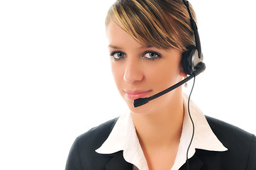 Image showing business woman with headset