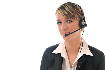 Image showing business woman with headset