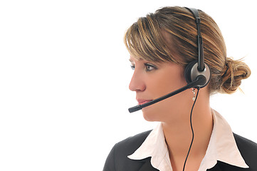 Image showing business woman with headset