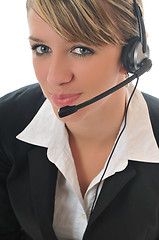 Image showing woman with headset