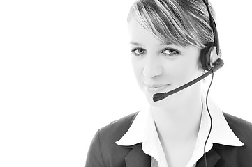 Image showing woman with headset