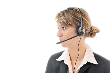 Image showing isolated business woman with headset 