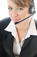 Image showing isolated business woman with headset 