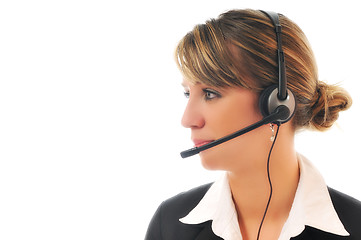 Image showing business woman with headset