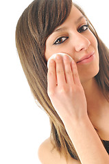 Image showing woman isolated face clean treatment