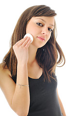 Image showing woman isolated face clean treatment