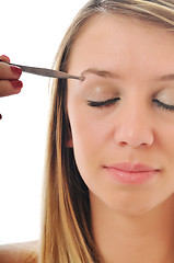 Image showing woman isolated eye brow beauty treatment