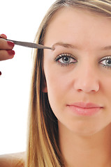 Image showing woman isolated eye brow beauty treatment