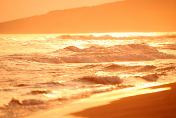 Image showing sunset on sea