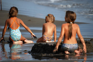 Image showing girls playing on beach