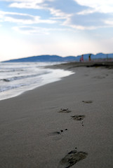 Image showing footprints on beach