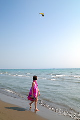 Image showing happy woman on beach 