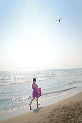 Image showing happy woman on beach 