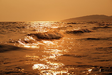 Image showing sunset on sea