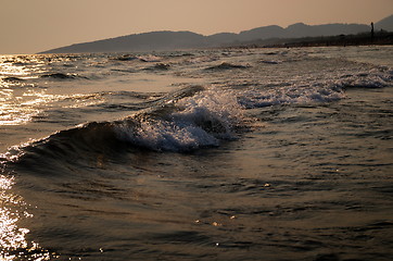 Image showing sunset on sea