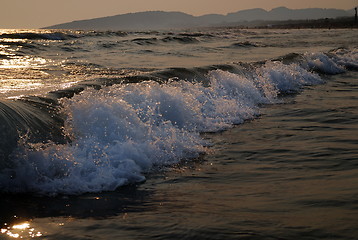 Image showing sunset on sea