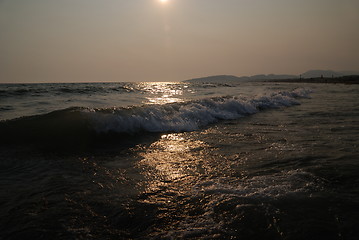 Image showing sunset on sea