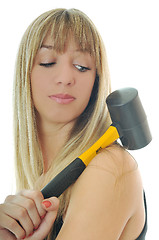 Image showing woman hammer isolaed