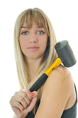 Image showing woman hammer isolaed