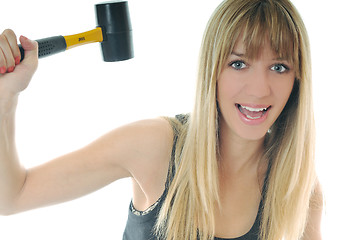 Image showing woman hammer isolaed