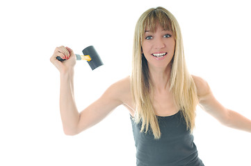 Image showing woman hammer isolaed