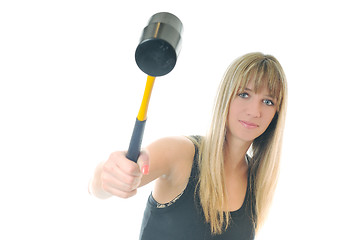 Image showing woman hammer isolaed