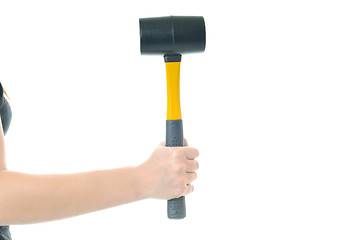 Image showing woman hammer isolaed