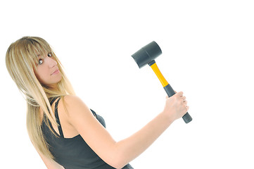 Image showing woman hammer isolaed