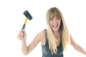 Image showing woman hammer isolaed