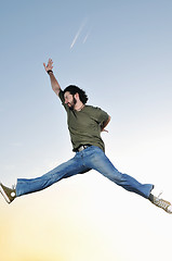 Image showing man jump outdoor sunset