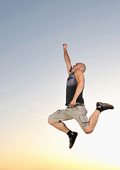 Image showing man jump outdoor sunset