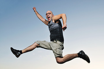 Image showing man jump outdoor sunset