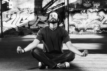 Image showing urban yoga