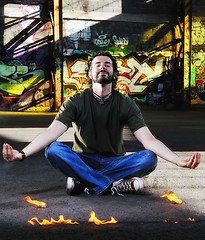 Image showing urban yoga