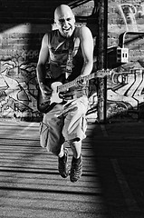 Image showing music guitar player outdoor 