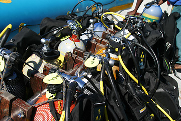 Image showing Stacked Scuba Gear