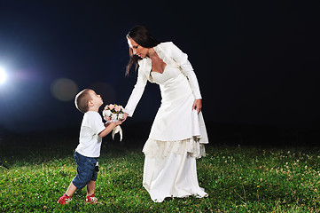 Image showing bride child flower