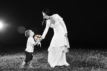 Image showing bride child flower