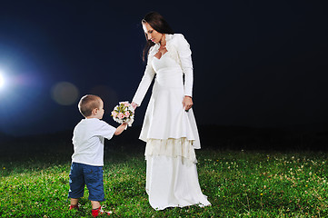 Image showing bride child flower