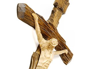 Image showing Wooden cross with Jesus Christ