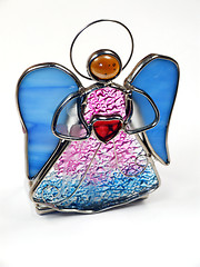 Image showing Isolated stained glass angel