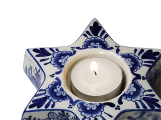 Image showing Star shaped porcelain candle stand