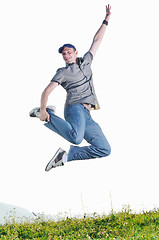 Image showing man jump outdoor