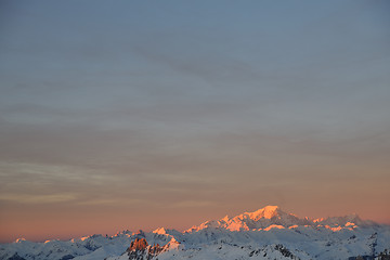 Image showing mountain snow sunset